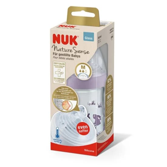 NUK Biberon en verre Nature Sense Avec Temperature 240 ml