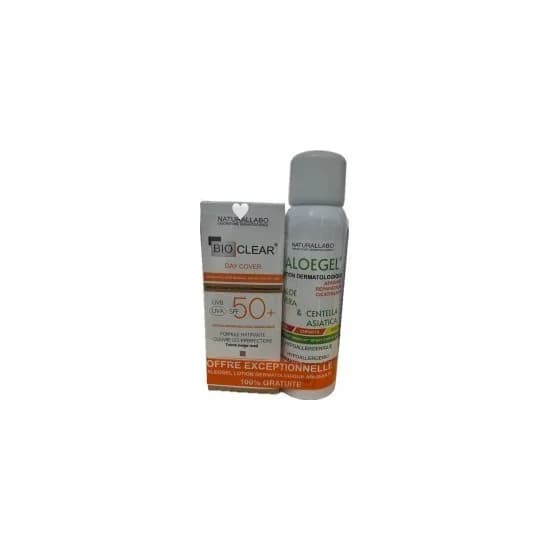 NATURALLABO BIOCLEAR Ecran Solaire Minéral Beige ROSE– 30ml & ALOEGEL LOTION APAISANTE REPARATRICE