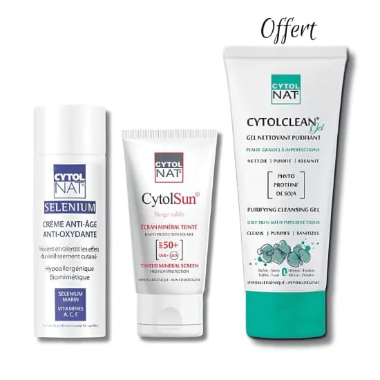 CYTOLNAT - PACK CREME ANTI AGE + ECRAN TEINTE BEIGE SABLE + GEL NETTOYANT GRATUIT