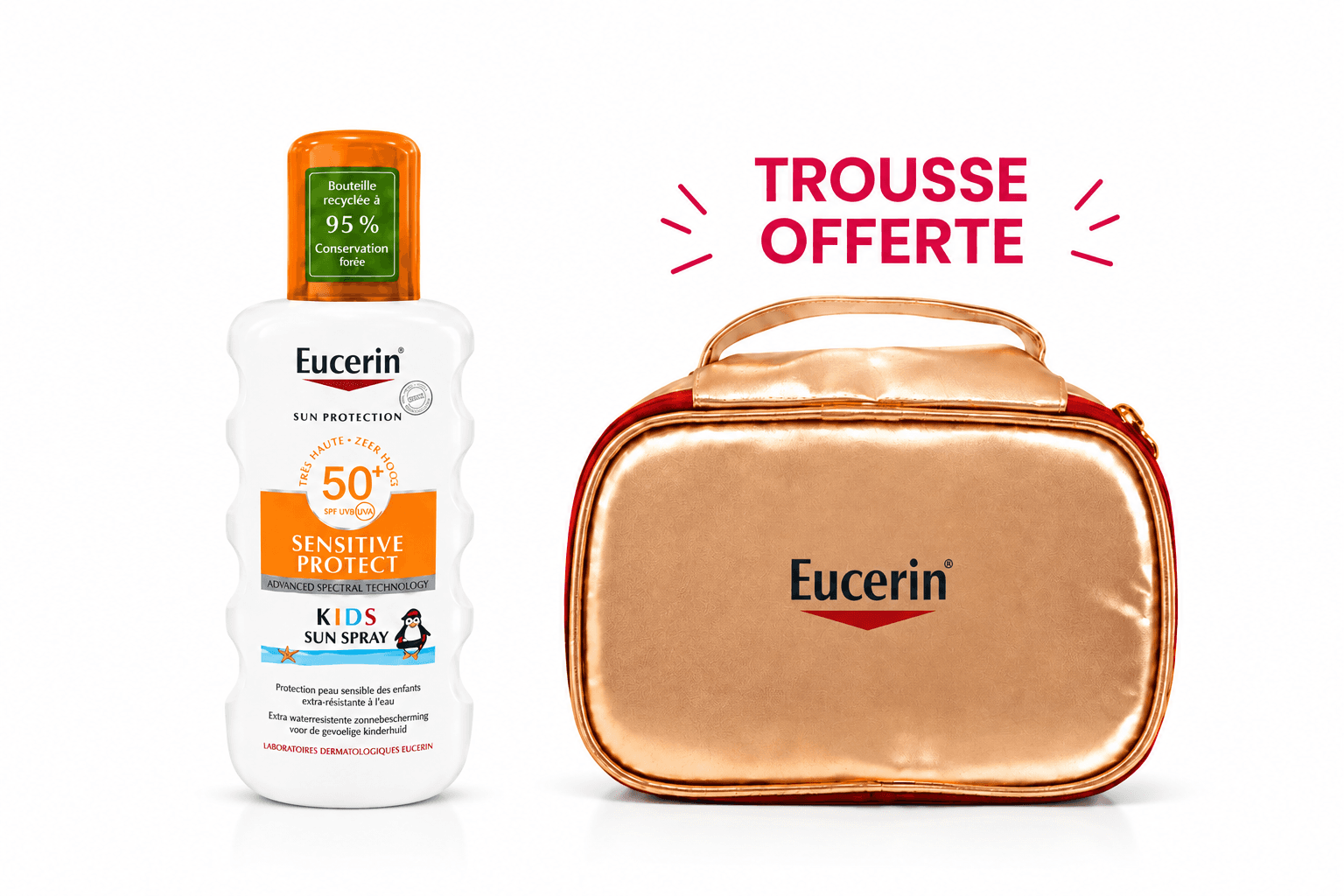 Eucerin Sun Protection Sensitive Protect Kids Spray Solaire SPF50+ 200mL+ Trousse Offerte
