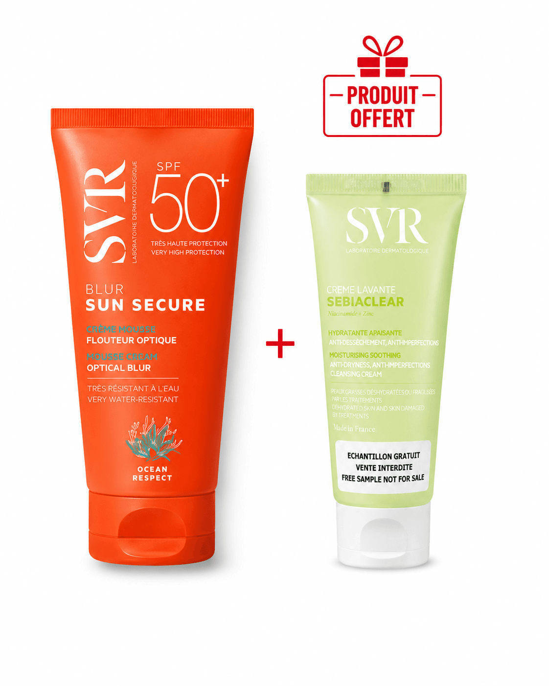 SVR Ecran Sun Secure Blur Invisible SPF50 50mL+ Crème Lavante 55mL Offerte