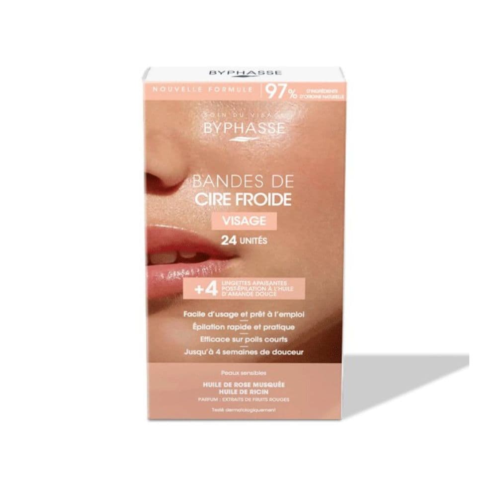BYPHASSE Bandes De Cire Froide Visage & Zones Intimes 24 Pièces