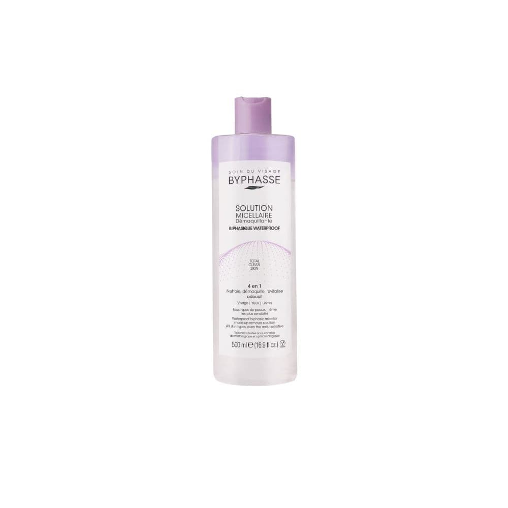 BYPHASSE Solution Micellaire Démaquillante 4en1 Biphasique Waterproof 500mL
