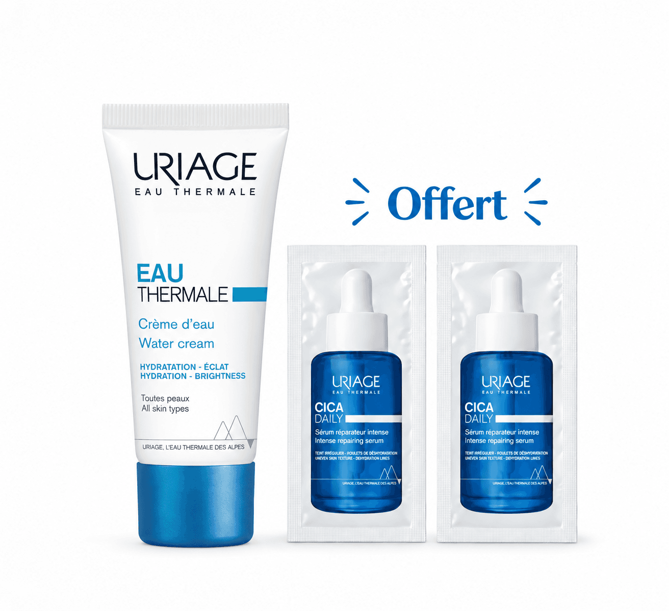Uriage Crème D’Eau Légère 40mL+ 2 Mini Doses Sérum Cicadaily Offertes