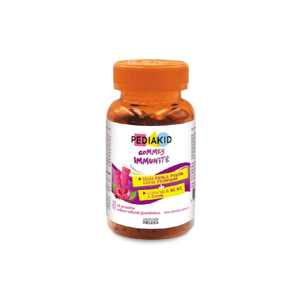 PEDIAKID Gommes Immunité Goût Framboise B/60 Oursons