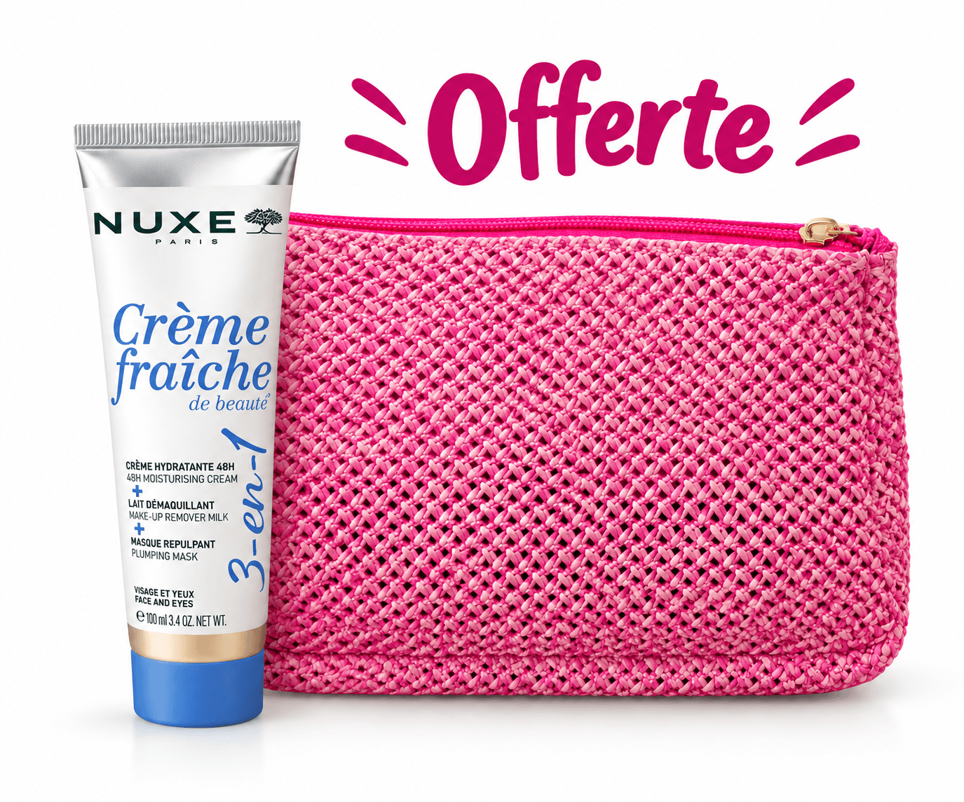 NUXE Crème Fraîche de Beauté 3en1 100mL +Trousse Offerte