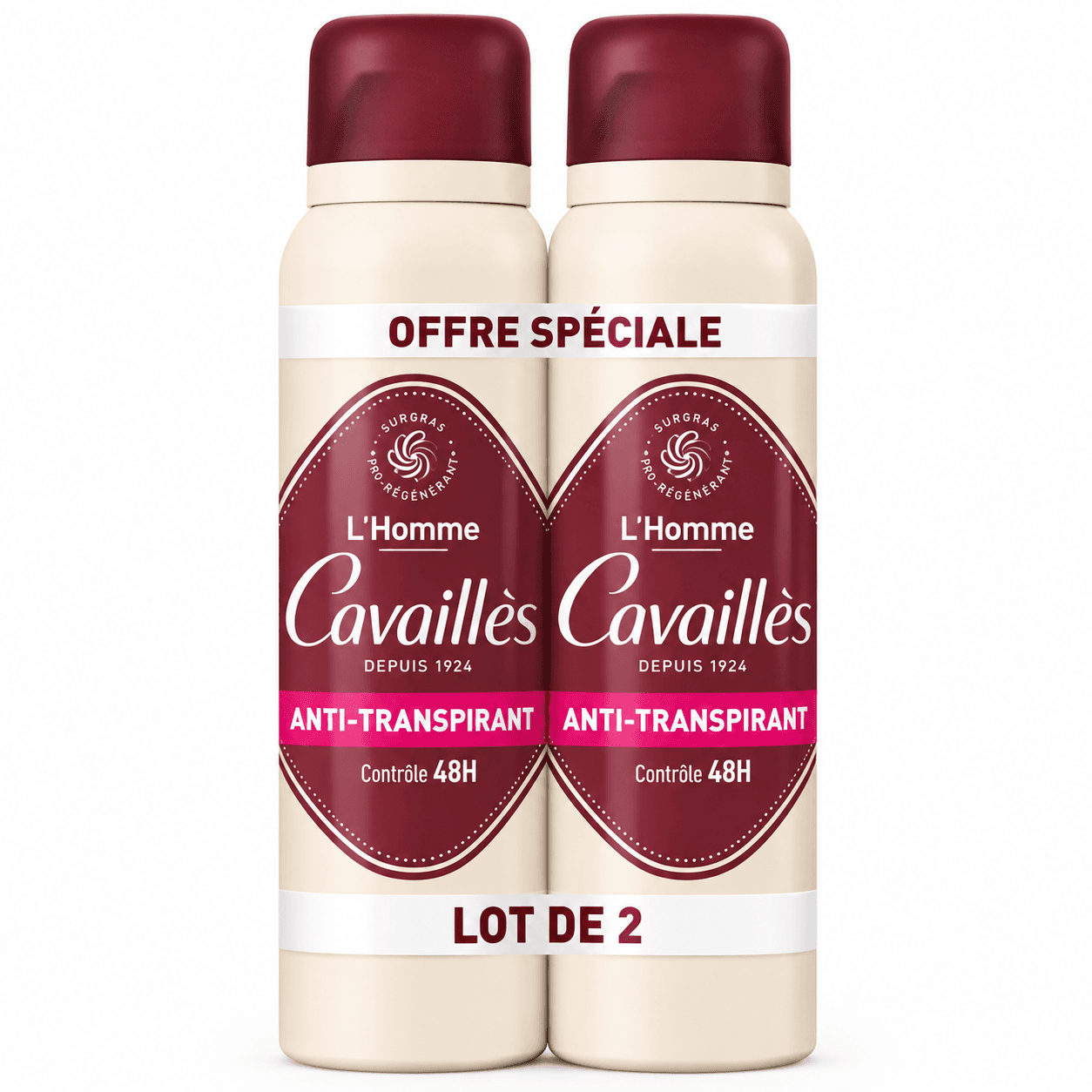 Roge Cavaillès Lot 2 Spray Anti-Transpirant 48H Homme 150mL