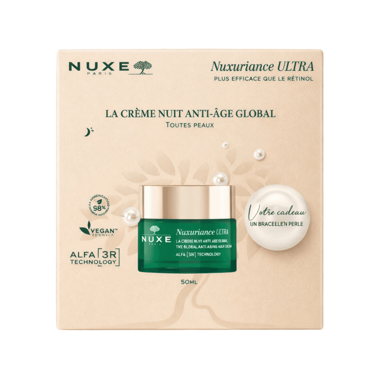 NUXE Coffret Nuxuriance Ultra Crème Nuit Anti Age Global + Cadeau Gratuit