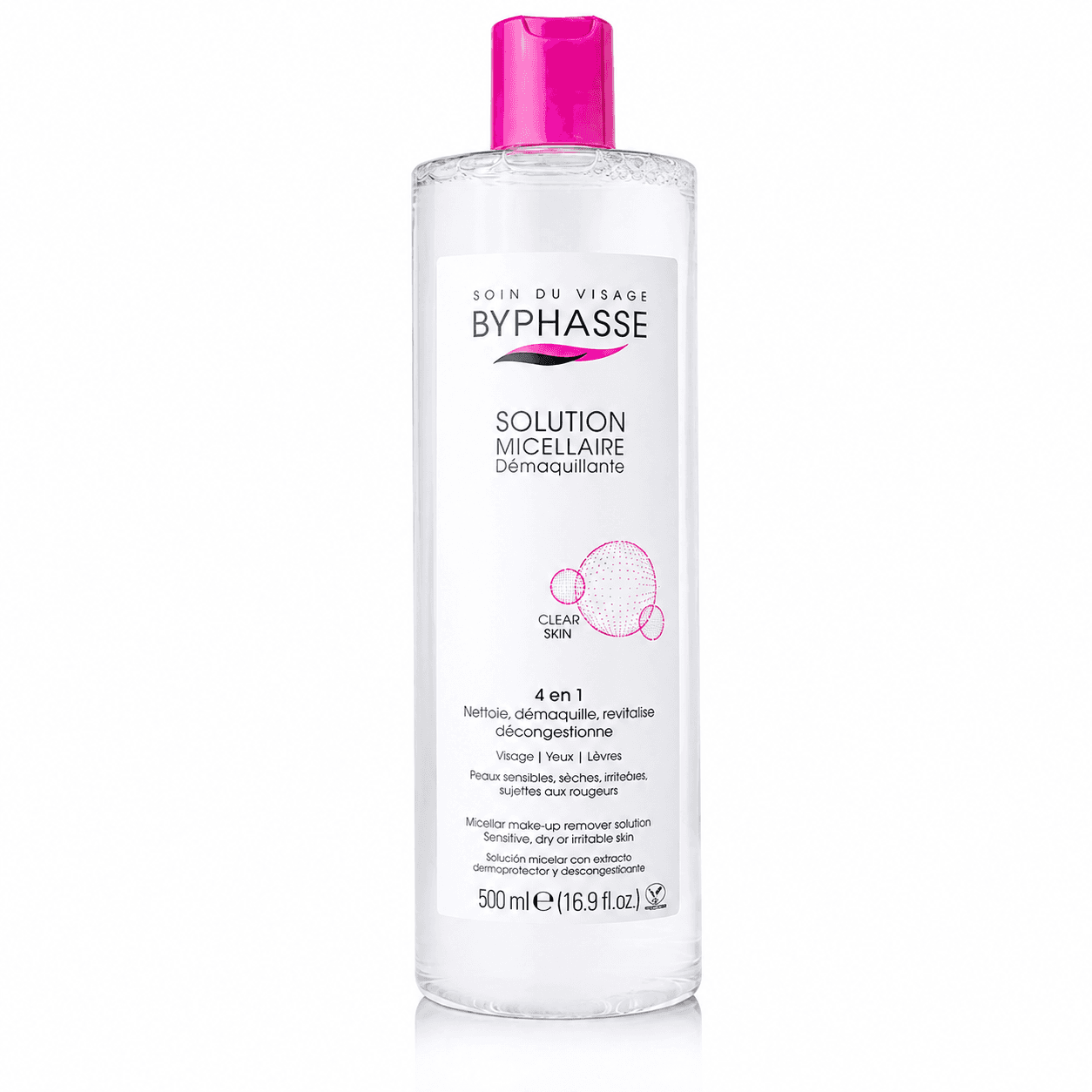 BYPHASSE Solution Micellaire Démaquillante 4en1 Clear Skin 500mL