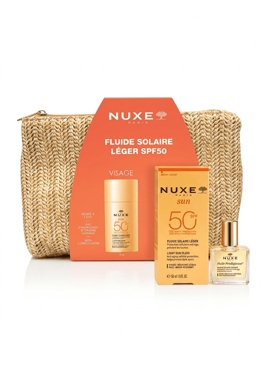 Nuxe Sun Trousse Fluide Solaire Léger SPF50+ 50ML +Huile Prodigieuse Florale 10ML (OFFERTE)