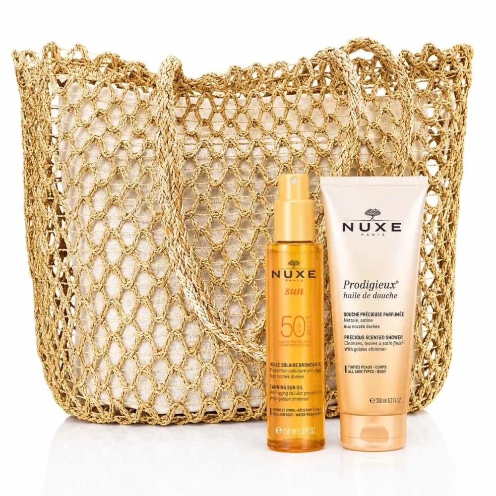 Nuxe Sun Sac Huile Bronzante SPF50 +Prodigieux Huile De Douche 200mL(offert)