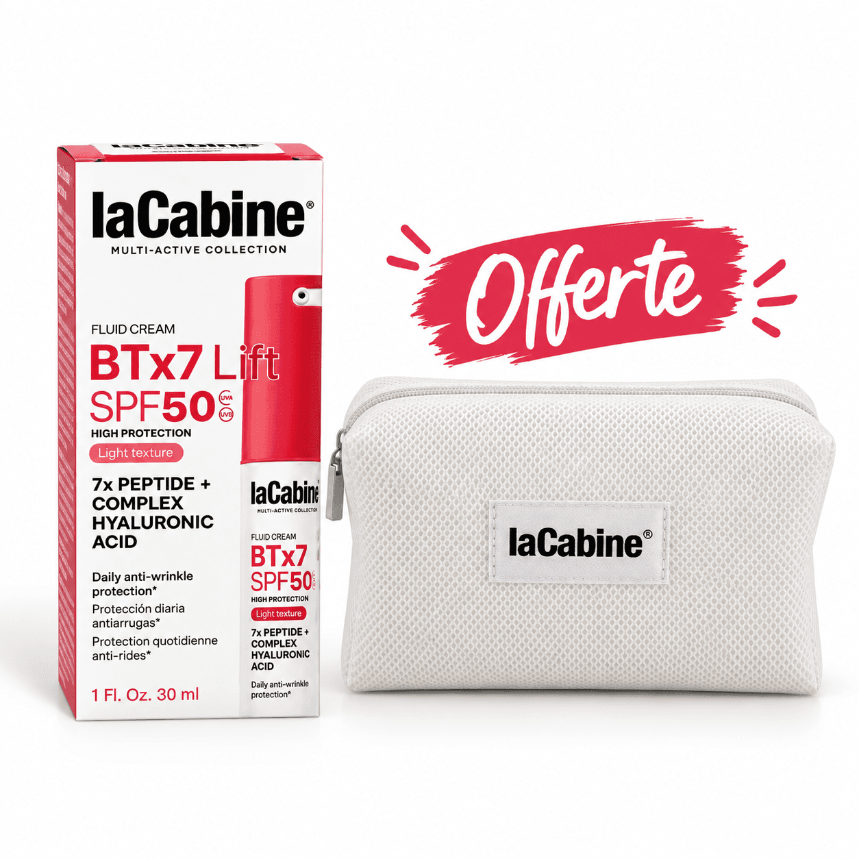 LaCabine Crème Fluide BTx7 SPF50 30mL+Trousse Offerte