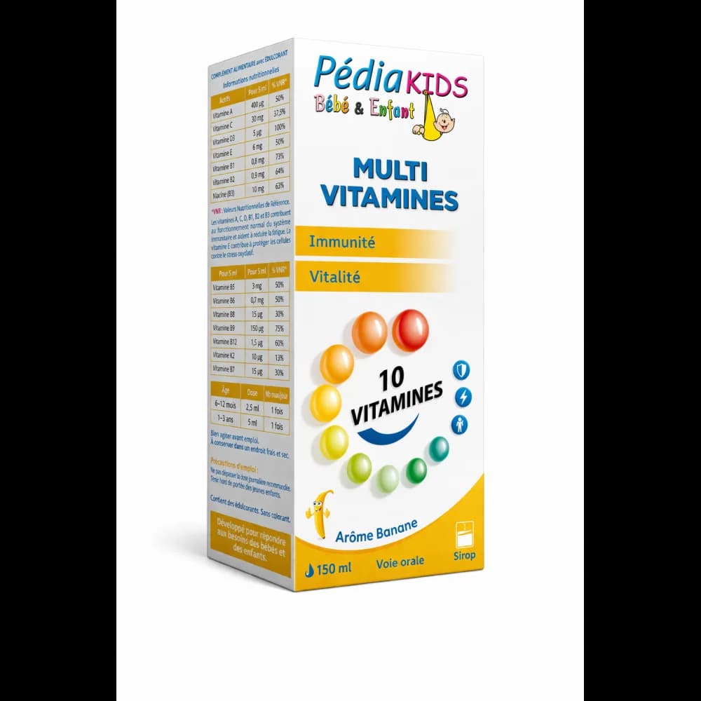 VITAL Pédiakids Multivitaminé Arôme Banane 150mL