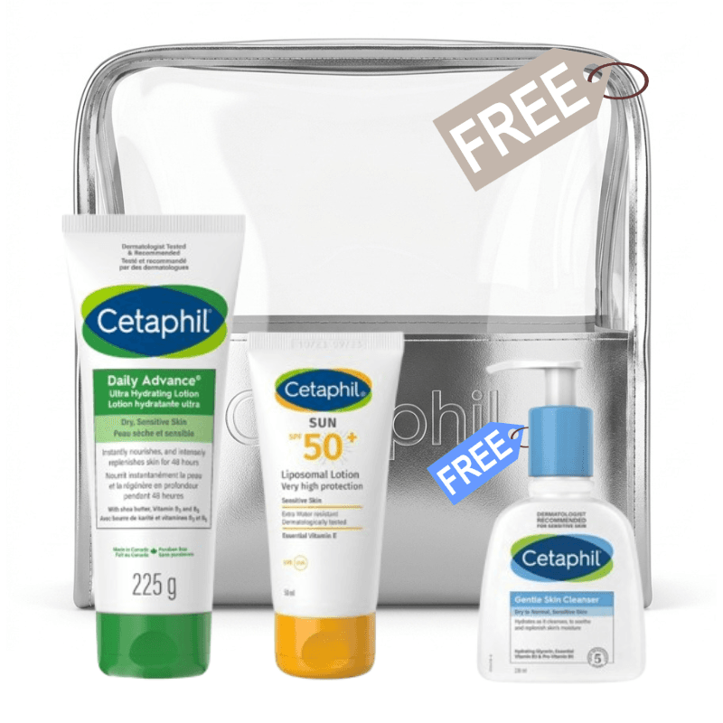 Cetaphil Trousse Ecran Sun Liposomal SPF50 50mL + Lotion Daily Advance 225Gr + Gentle Skin Cleanser 236mL OFFERT