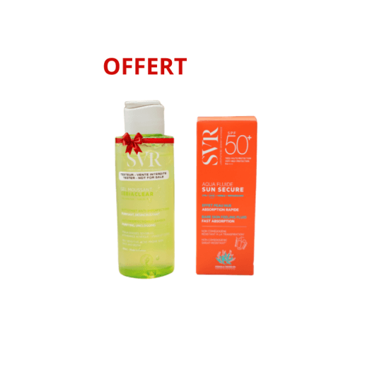 SVR Sun Secure Aqua Fluide SPF50+ + Sebiaclear Gel Moussant 100 ml Offert