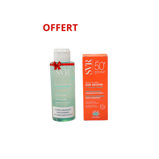 SVR Sun Secure Aqua Fluide SPF50+ + Physiopure Gelée Moussante 100 ml Offerte