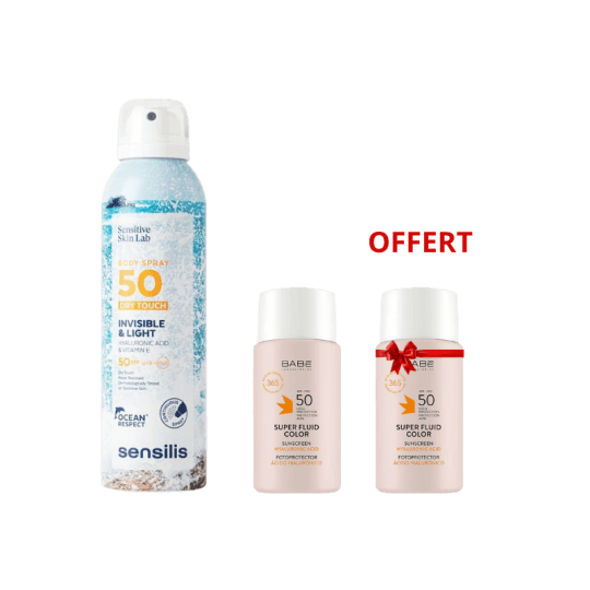 Pack Protection Solaire Corps & Visage Teinté SPF5 + BABÉ Super Fluid Teinté SPF50 Offert