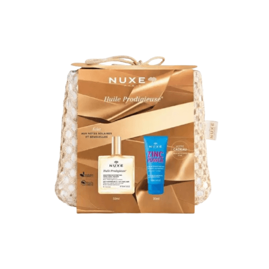 Coffret NUXE Huile Prodigieuse® 50 ml + Zinc Power Gelée Nettoyante Purifiante 30 ml Offerte
