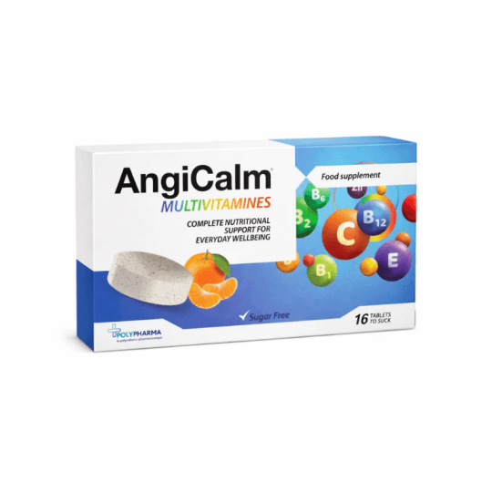 Polypharma Angicalm Multivitamines Sans Sucre 16 Comprimés à Sucer