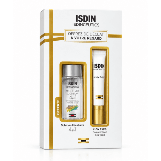 ISDIN Isdinceutics Coffret Regard Éclat : K-Ox Eyes 15g + Solution Micellaire 4 en 1 30ml Offerte