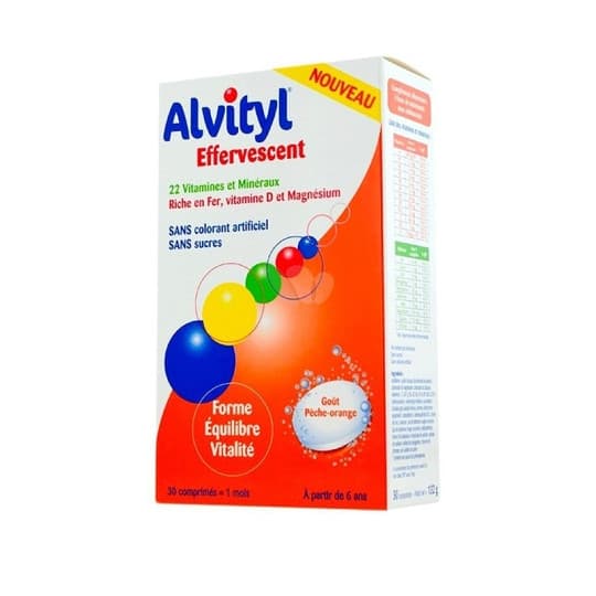 Alvityl Vitalité Effervescent Sans Sucre 30 Comprimés