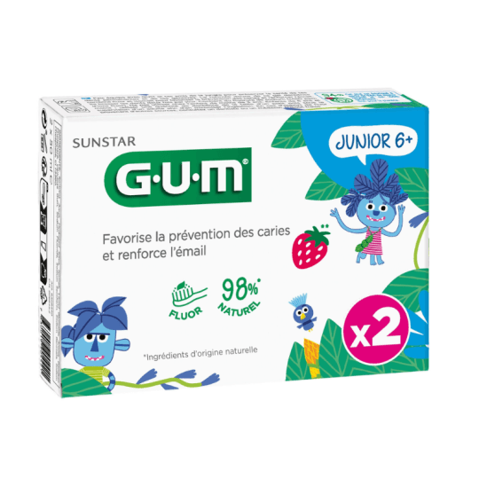 GUM Gel Dentifrice Junior 6 ans et + Lot de 2