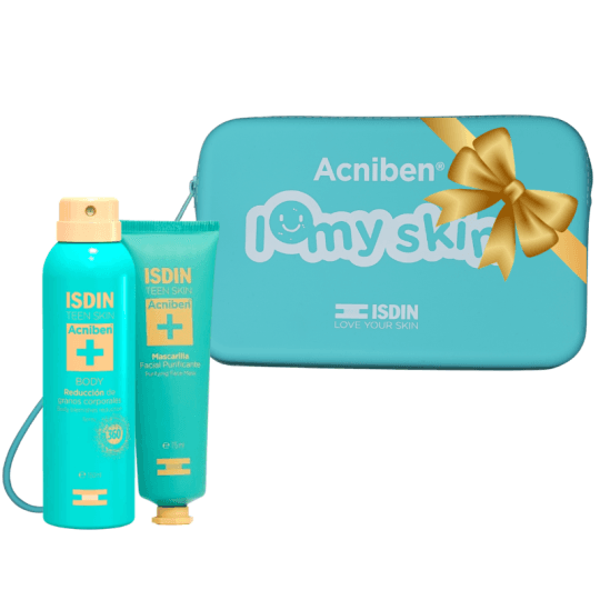 ISDIN ACNIBEN Body Spray Anti-boutons + Masque Visage Purifiant + Trousse offerte