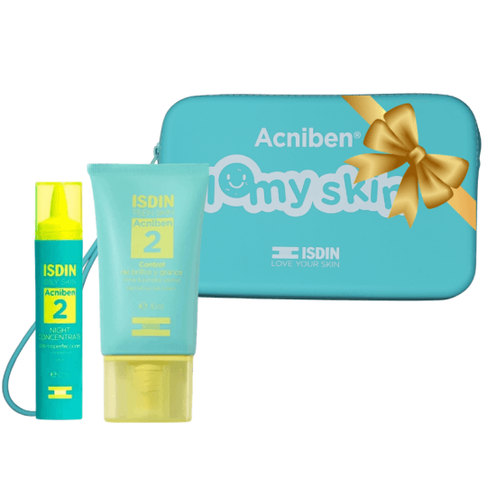 ISDIN ACNIBEN Contrôle de la brillance et des boutons 40ml + Sérum concentré nuit 27ml + Trousse Gratuit