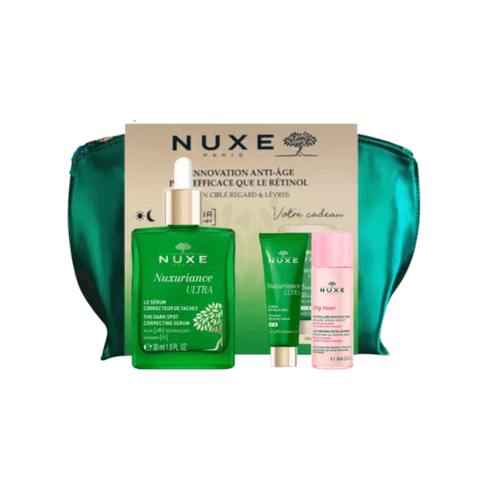 Coffret NUXE Ultra Sérum Correcteur de Taches 30 ml + Crème Anti-Âge Global 15 ml & Eau Micellaire 3-en-1 100 ml Offertes