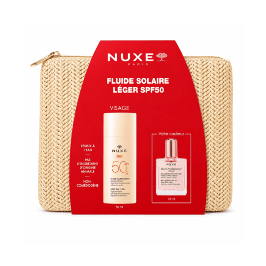 Nuxe Fluide Solaire Léger SPF50 + Huile Florale & Trousse Offertes