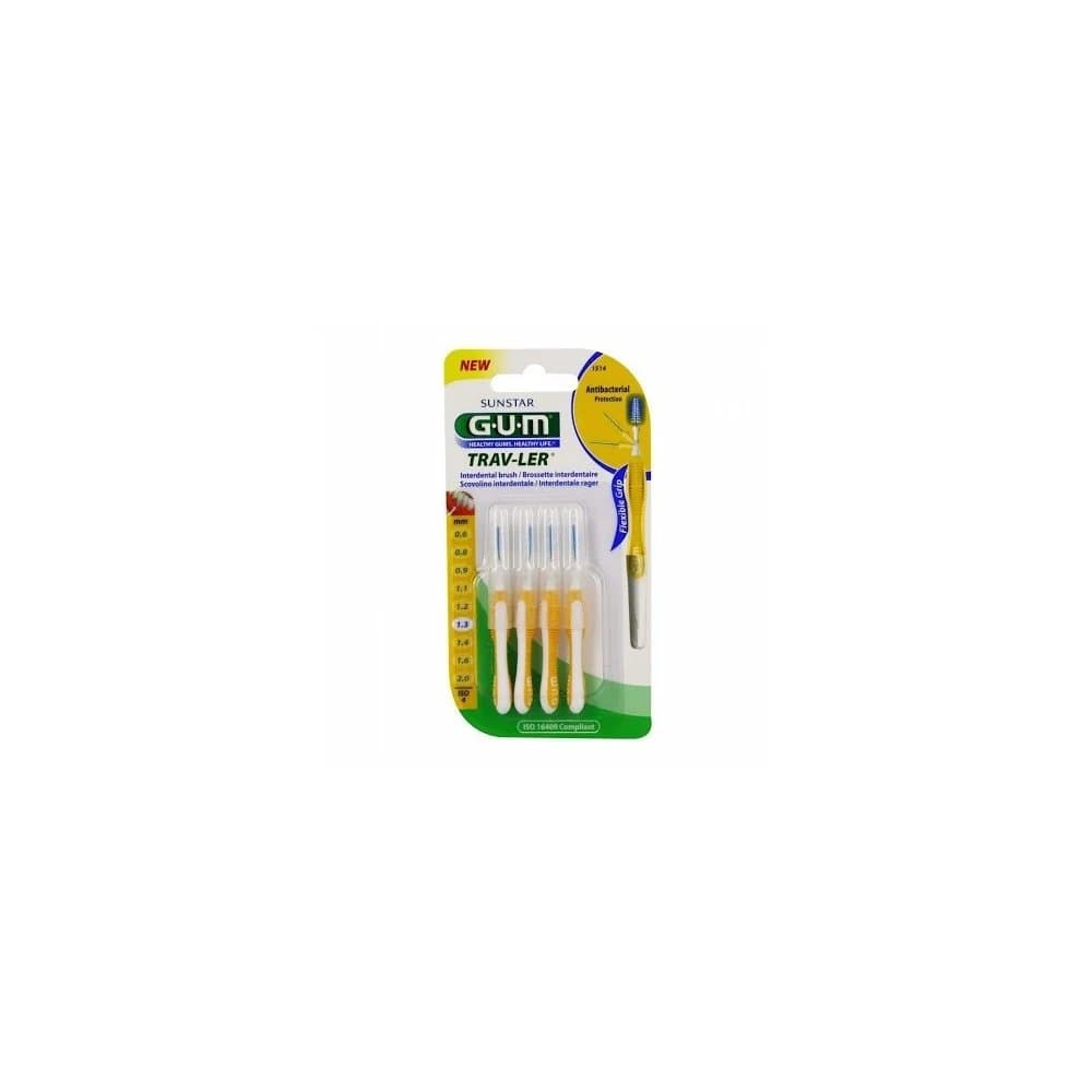 GUM Brossettes 1514 Trav-ler 4 Brossettes de Voyage 1.3 Mm