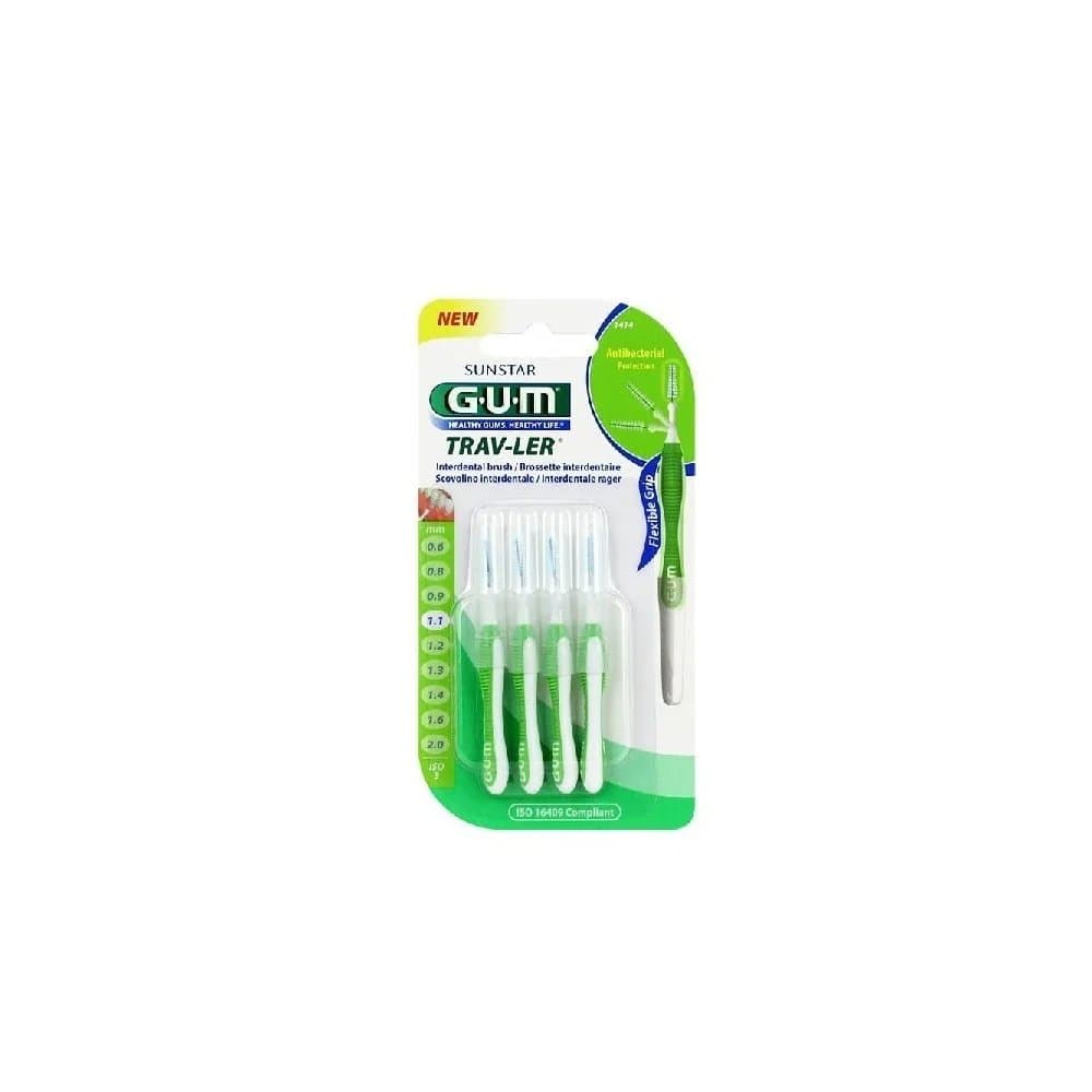 GUM Brossettes 1414 Trav-ler 4 Brossettes de Voyage 1.1 Mm