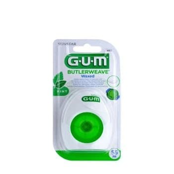 GUM Fils Dentaires Plats Cire Menthole 55m