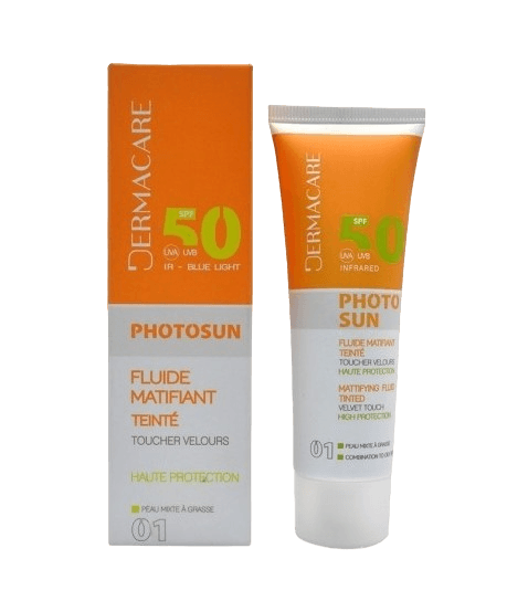 DERMACARE PHOTOSUN FLUIDE MATIFIANT TEINTE N°1 SPF 50 50ML