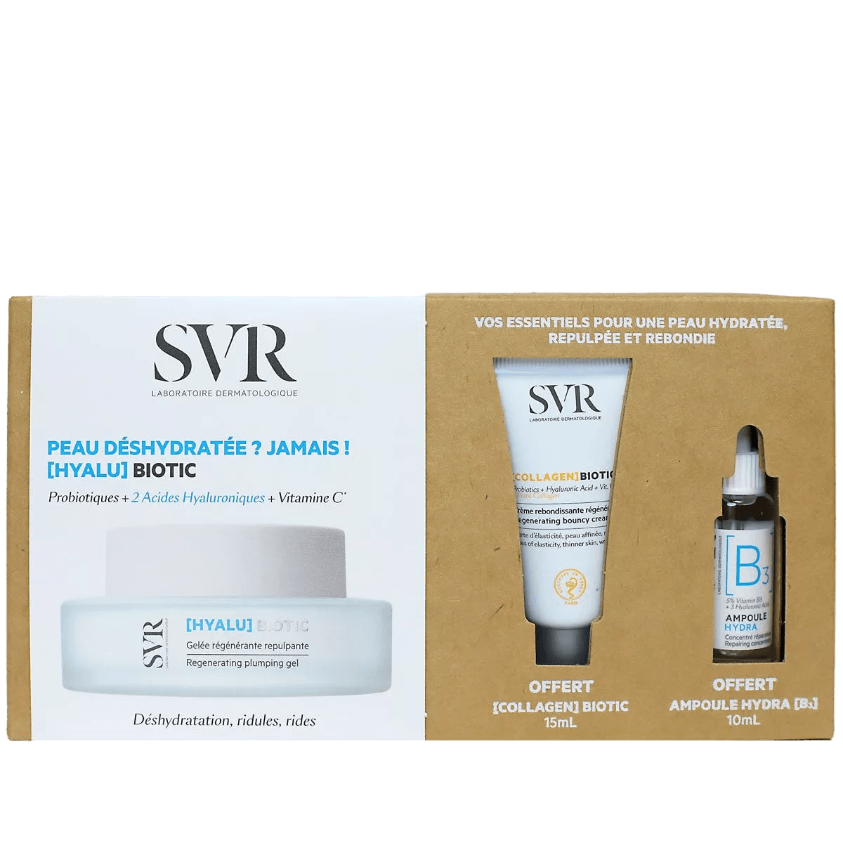 SVR COFFRET HYALU BIOTIC 50ML + COLLAGEN BIOTIC 15ML + AMPOULE B 10ML