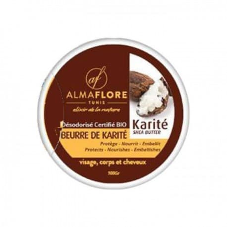Almaflore Beurre De Karité Désodorisé Certifie Bio 100Gr