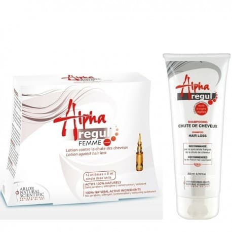Pack Alpharegul : Lotion Femme 12*5 ml + Shampoing Anti-Chute 200ml