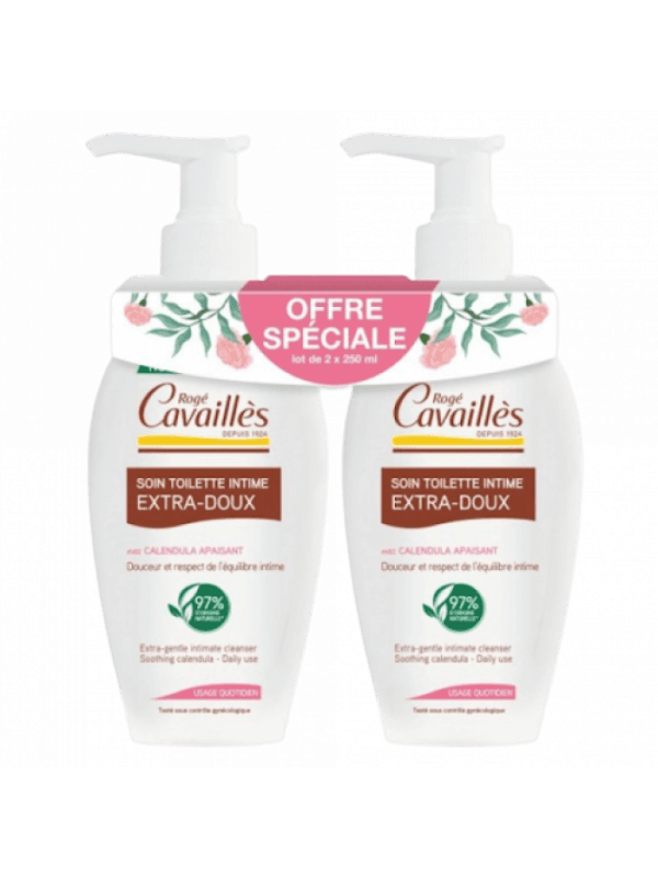 Roge Cavailles Gel Intime Soin Toilette Intime Extra Doux Lot 2, 250ml