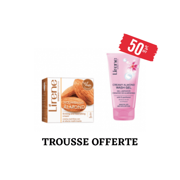 Lirene Crème Vegan Amande + Gel Nettoyant Amande À (-50%)+ Trousse Offerte