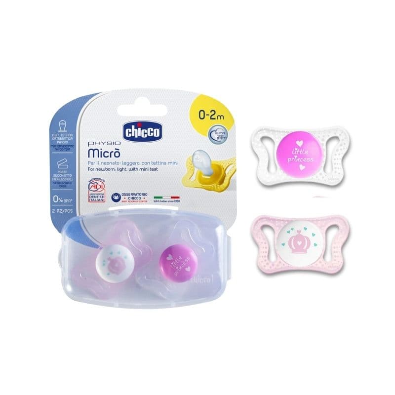 Chicco Micro Sucette 0-2M X2 Rose /7322111