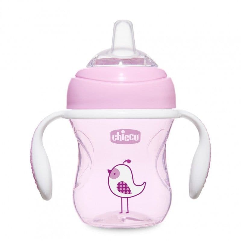 Chicco Tasse Transition Bec Souple Silicone 4M+ Rose