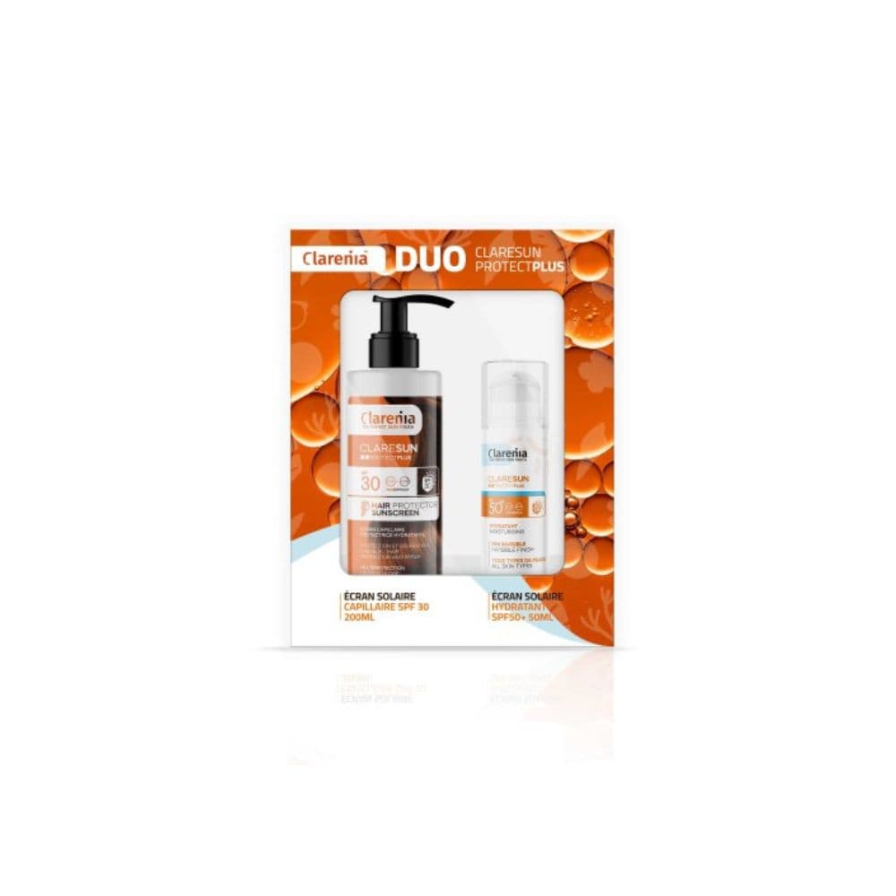 Coffret Solaire Clarenia Duo Écran Hydratant Invisible Spf50+ Et Écran Capilaire -40%