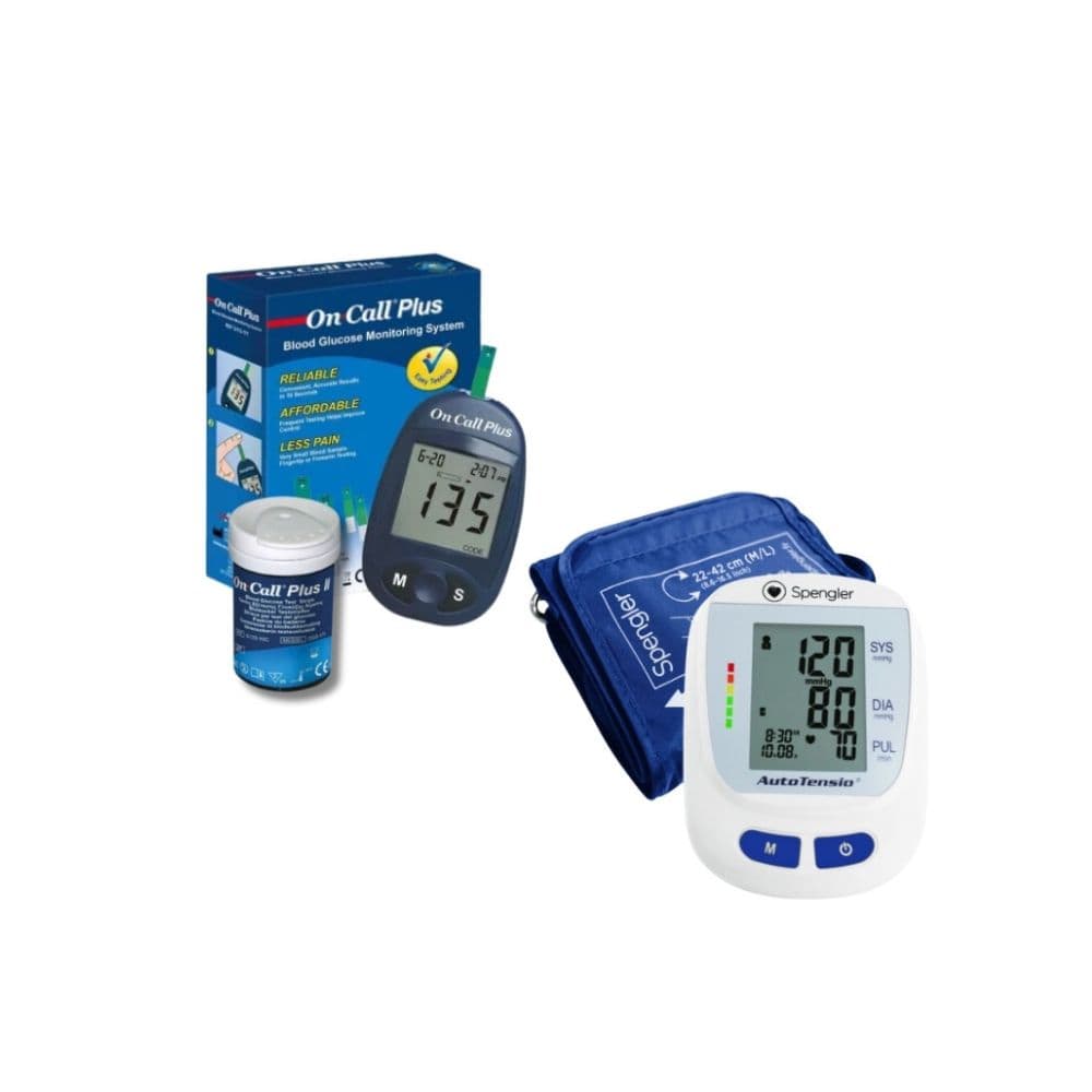 Coffret Auto-Tensiomètre Spengler Spg 440 + Glucomètre On Call Plus + 35 Bandelettes + Carnet De Suivi