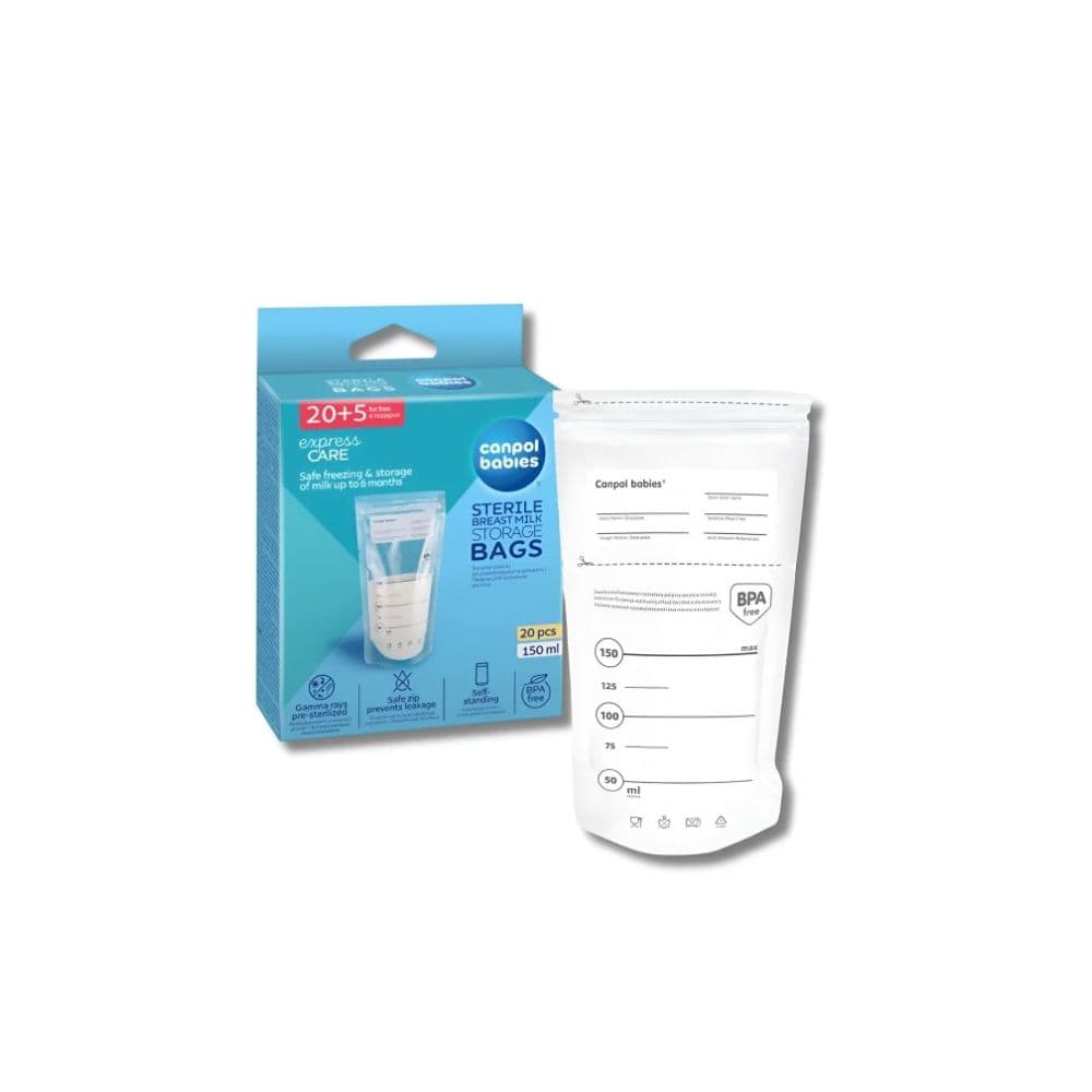 CANPOL BABIES – 20+5(GRATUIT) SACS DE CONSERVATION DU LAIT MATERNEL 150ML