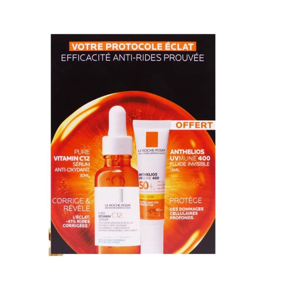 La Roche-Posay Coffret Protocole Éclat – Sérum Vitamin C12 30ml + Anthelios Fluide Spf50 15ml Offert