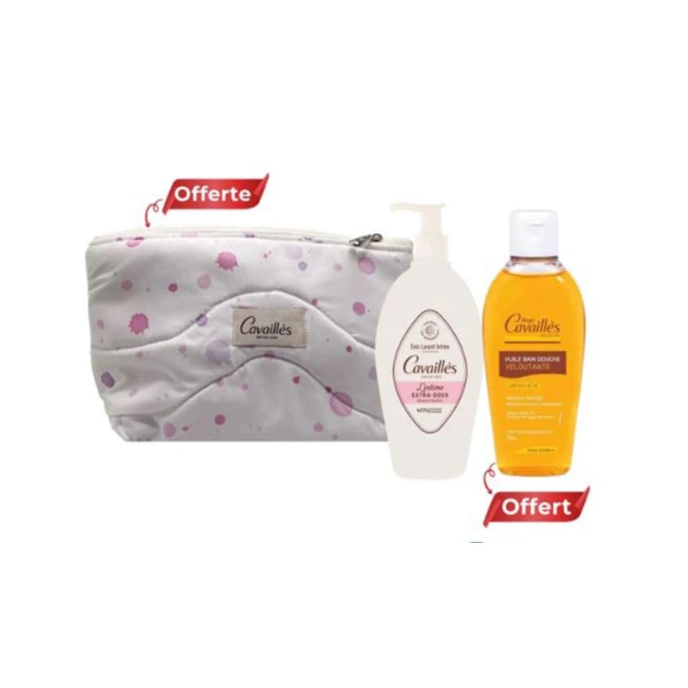 ROGE CAVAILLES Trousse Soin Lavant Intime Extra Doux 250ML+Huile Bain Douche Veloutante 75ML (OFFERT)