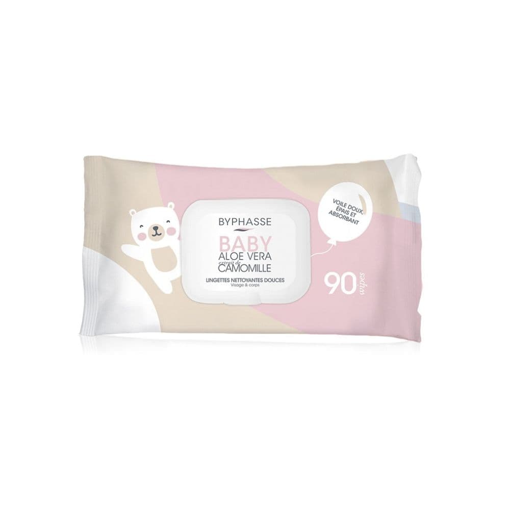 BYPHASSE BABY LINGETTES ALOE VERA EXTRAIT DE CAMOMILLE, 90 UNITÉS