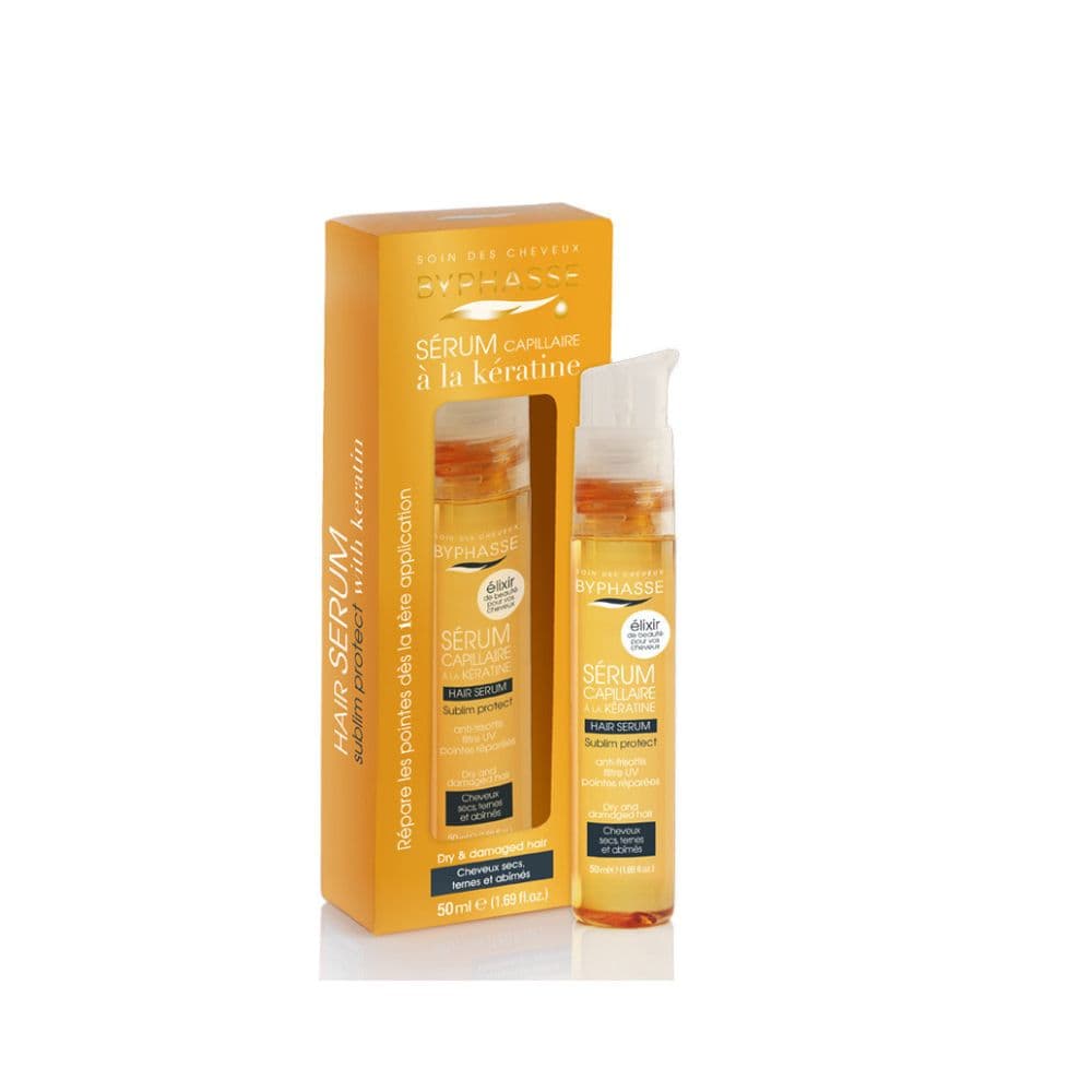 BYPHASSE SERUM CAPILLAIRE A LA KERATINE, CHEVEUX SECS ET ABIMES 50ML