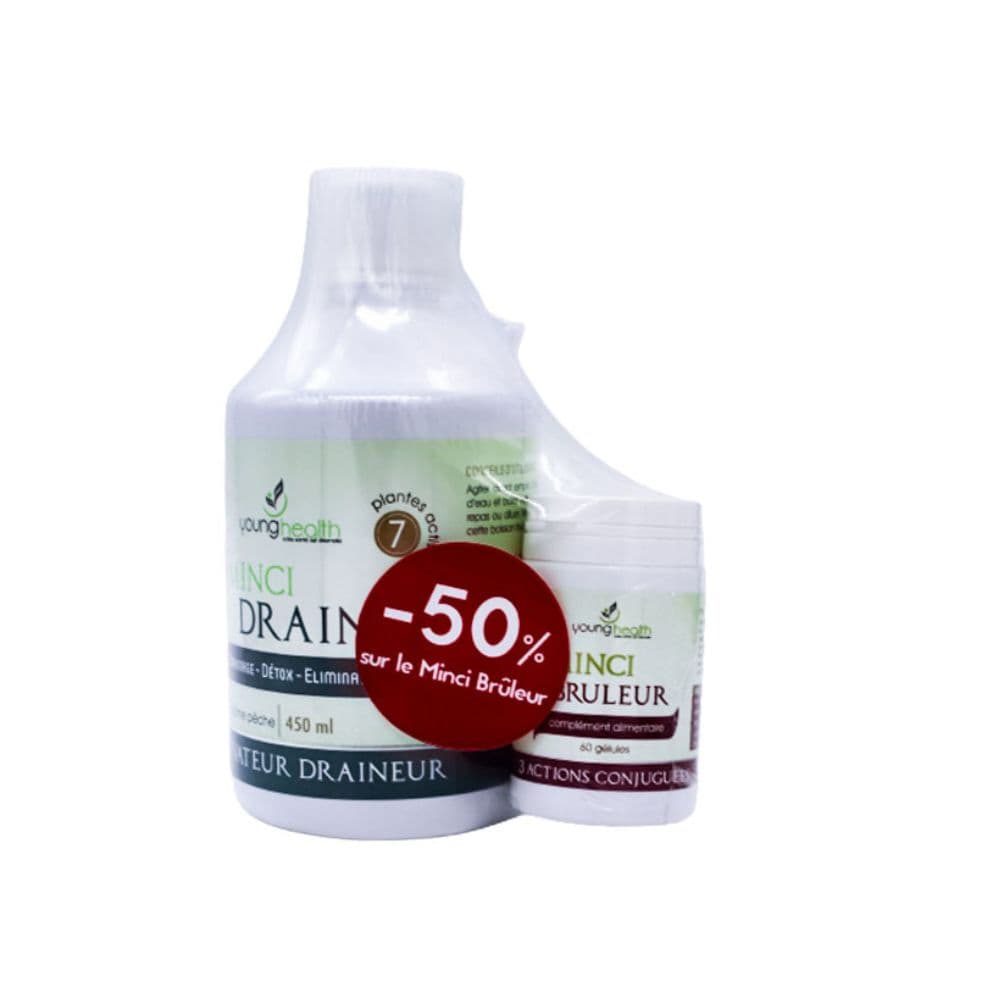 MINCI DRAINOL YOUNG HEALTH 30 DOSES 450ML + MINCI BRULEUR -50%