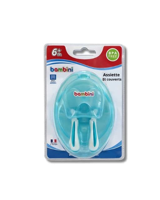 BAMBINI ASSIETTE+ COUVERTS 462 BLEU